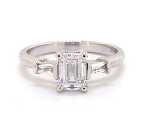 14K White Gold Three Stone Setting