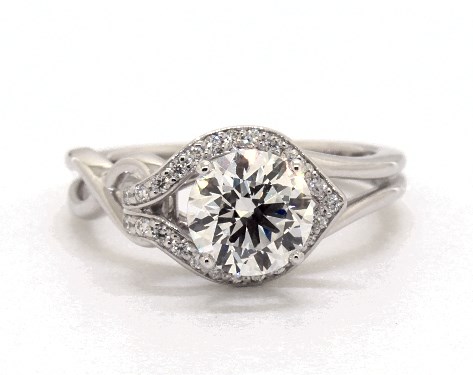 14K White Gold Vintage DYO ER Setting