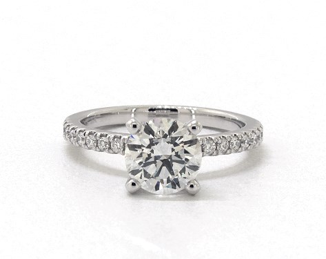 14K White Gold Pave DYO ER Setting