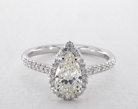 14K White Gold Halo DYO ER Setting