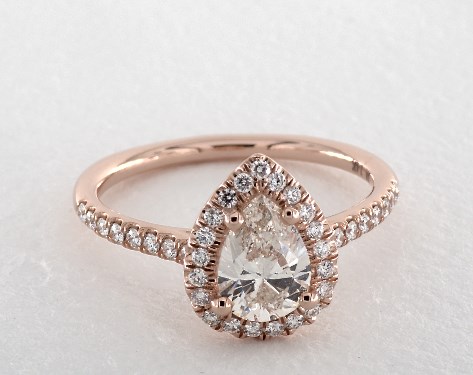 14K Rose Gold Halo Setting