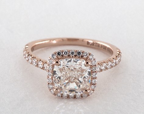 rose gold cushion diamond ring