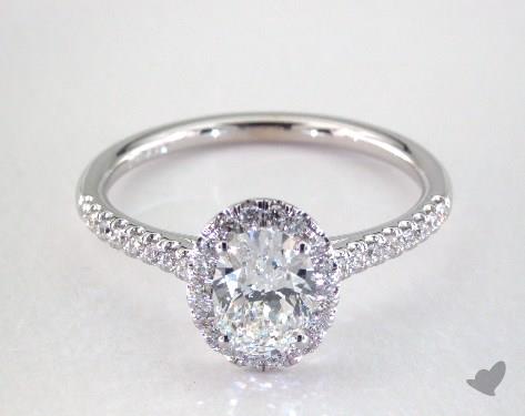 14K White Gold Halo DYO ER Setting