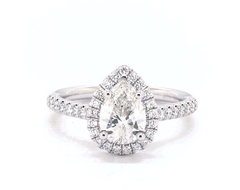 14K White Gold Halo DYO ER Setting