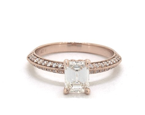 14K Rose Gold Pave DYO ER Setting