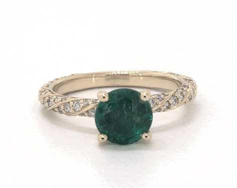 18K Yellow Gold Pave Setting