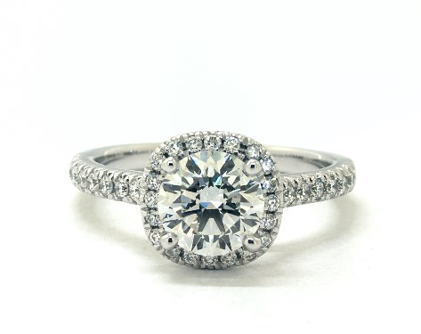 14K White Gold Halo Setting