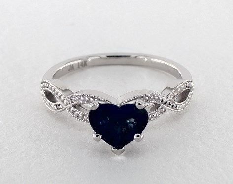 sapphire heart ring white gold