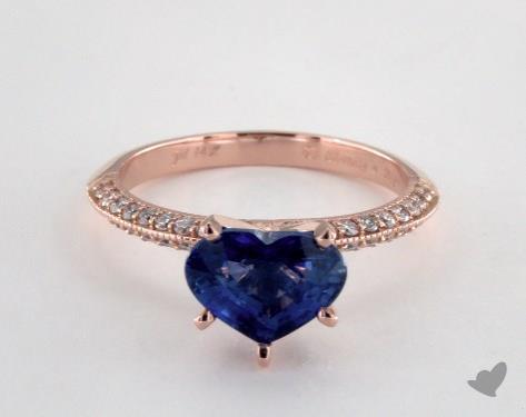 14K Rose Gold Pave Setting
