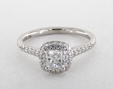 14K White Gold Halo Setting