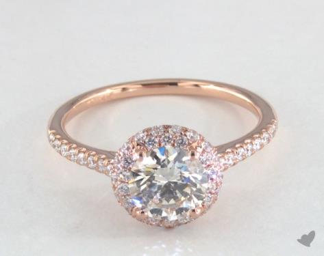 14K Rose Gold Halo Setting