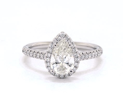 14K White Gold Halo DYO ER Setting