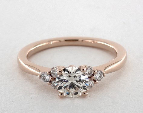 14K Rose Gold Sidestones DYO ER Setting