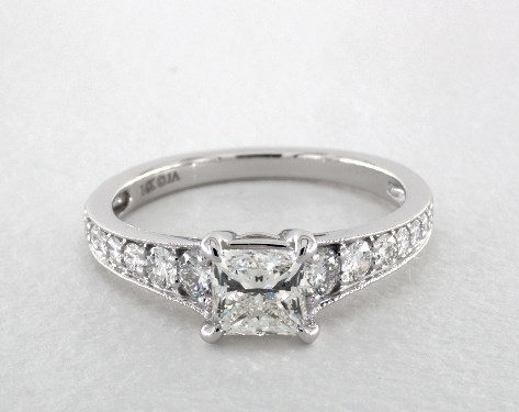 14K White Gold Pave DYO ER Setting