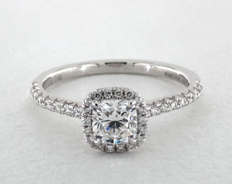 14K White Gold Halo Setting