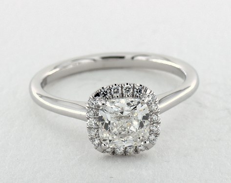 14K White Gold Halo Setting