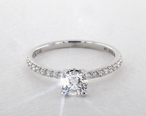 14K White Gold Pave Setting