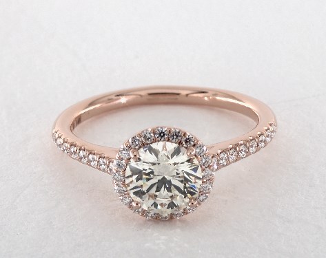 14K Rose Gold Halo Setting