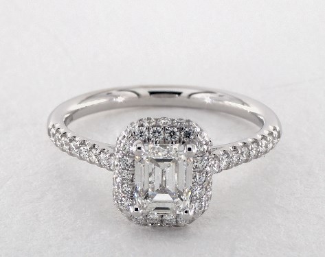 14K White Gold Halo Setting
