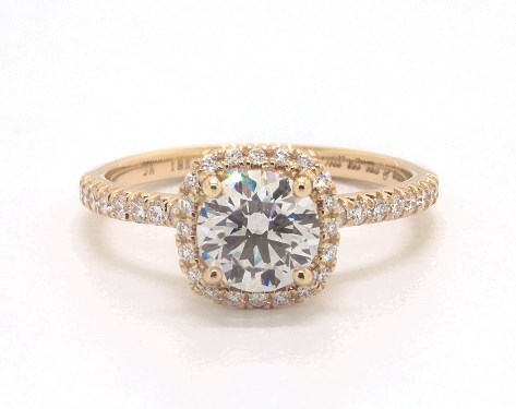 18K Yellow Gold Halo Setting