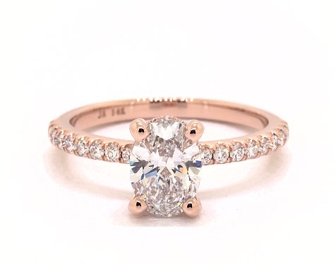 14K Rose Gold Pave Setting