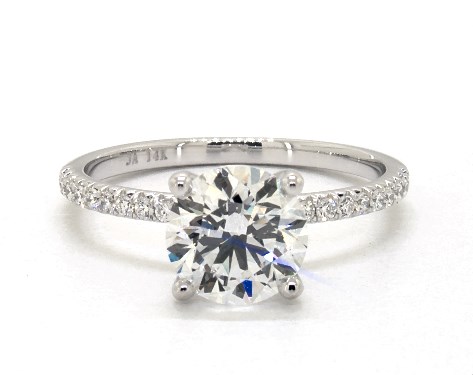 14K White Gold Pave Setting