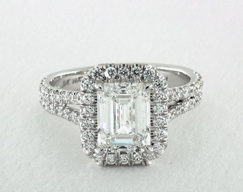 14K White Gold Halo Setting