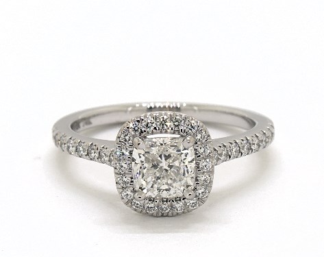 14K White Gold Halo Setting