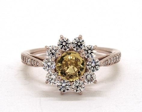 14K Rose Gold Halo Setting
