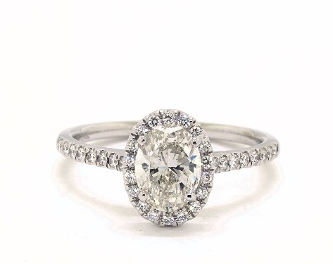 14K White Gold Halo Setting