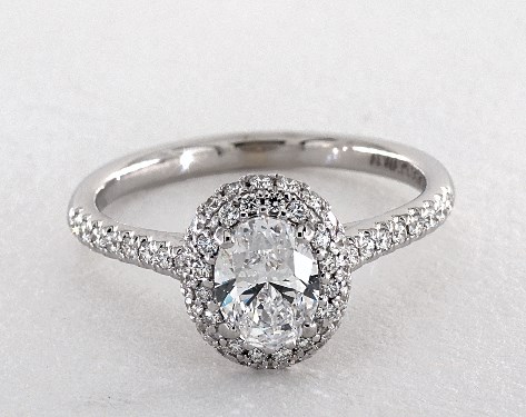 14K White Gold Halo Setting