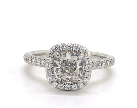 14K White Gold Halo Setting