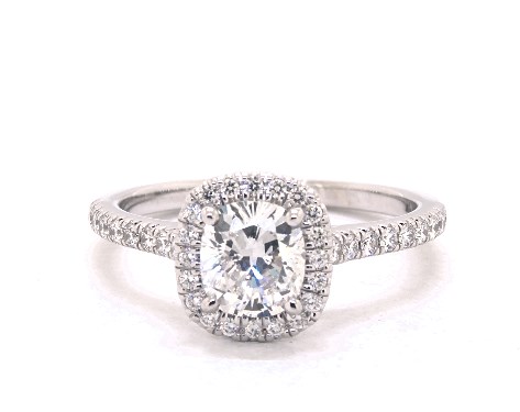 14K White Gold Halo Setting