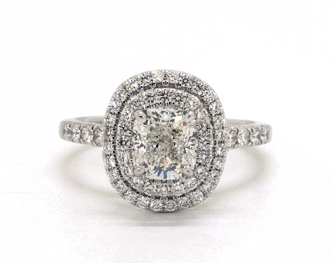 18K White Gold Halo Setting