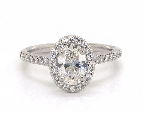 14K White Gold Halo DYO ER Setting