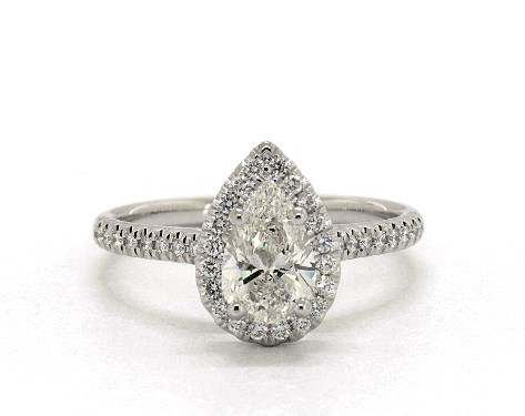 Pear Shaped Engagement Rings Jamesallen 14k White Gold Halo Setting