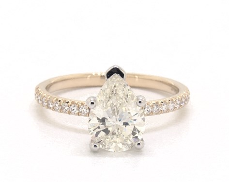 14K Yellow Gold Pave Setting