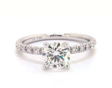 14K White Gold Pave Setting