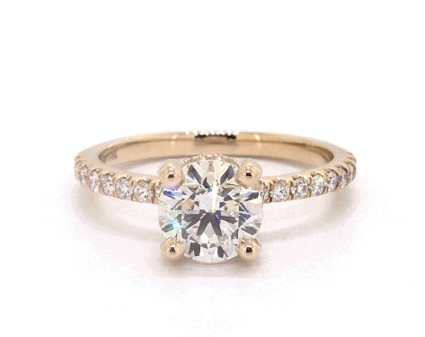 14K Yellow Gold Pave DYO ER Setting