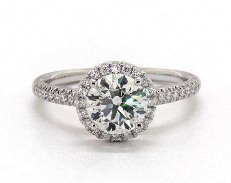 14K White Gold Halo Setting