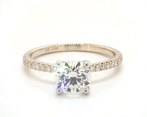 14K Yellow Gold Pave Setting