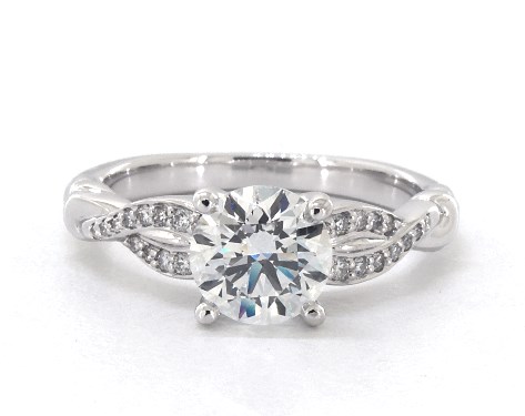 14K White Gold Pave DYO ER Setting