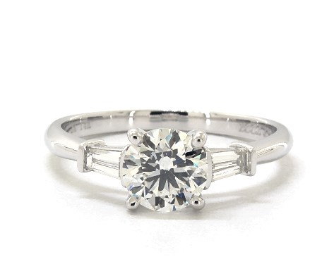 14K White Gold Three Stone Setting