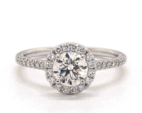 14K White Gold Halo Setting