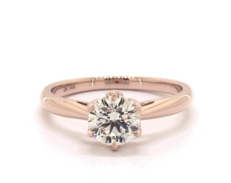 14K Rose Gold Solitaire Setting