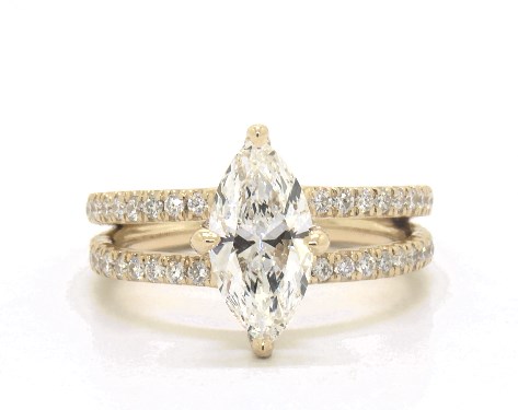 18K Yellow Gold Pave Setting