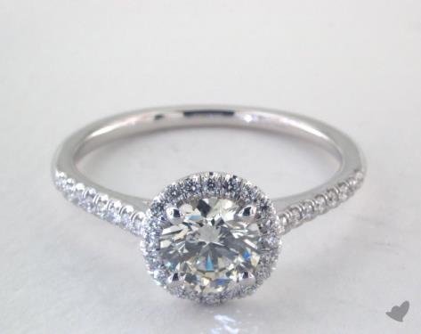 14K White Gold Halo DYO ER Setting