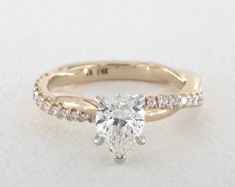14K Yellow Gold Pave Setting