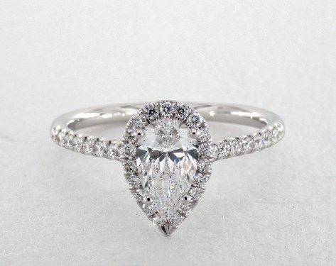 14K White Gold Halo Setting