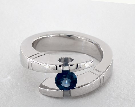 14K White Gold Tension Setting